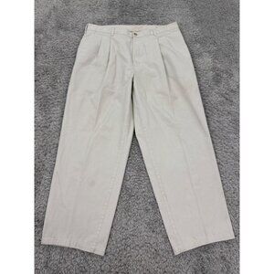 Vtg Flyers Pants Mens 38x30 Beige Khaki Pleated Military Casual Golf Chinos Y2K